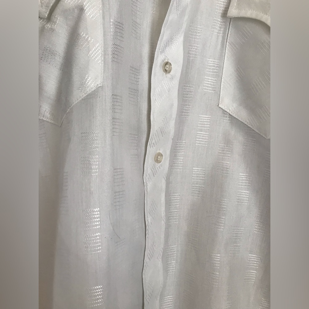 Vintage Wrangler Western Button Down Long Tails Dress Shirt Size 16-34 - Picture 4 of 7